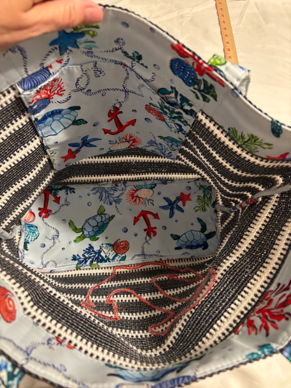 Vera Bradley Nautical Anchor Striped Tote Bag NWT Beach Coastal - Picture 3 of 9